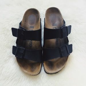 Black Leather Arizona Birkenstocks
